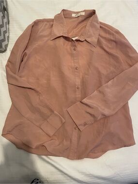 Forever 21 Dusty Rose Button-Front Blouse